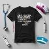 Funny Nursing Student Nurse Shirt, Eat Sleep Go To Clinicals Freak Out Shirt