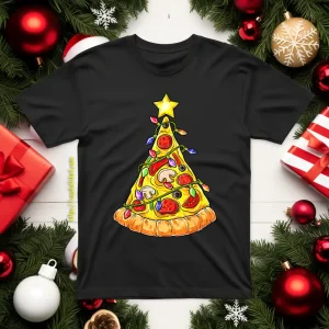 Funny Pizza Christmas Light Sweat Sweater Women Kids Men Shirt