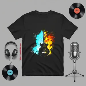 Guitar Fire And Water Art Shirt