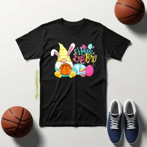 Happy Easter Easter Eggs Bunny Gnome Hugs Basketball Ball Shirt