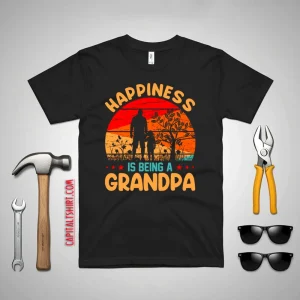 Happy Father’s Day Happiness Is Being A Grandpa Vintage Shirt