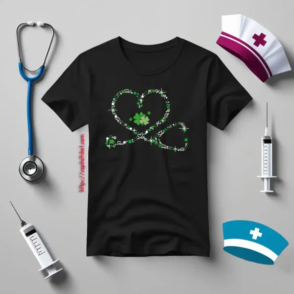 Heart Stethoscope Nurse For St Patrick’s Day Shirt