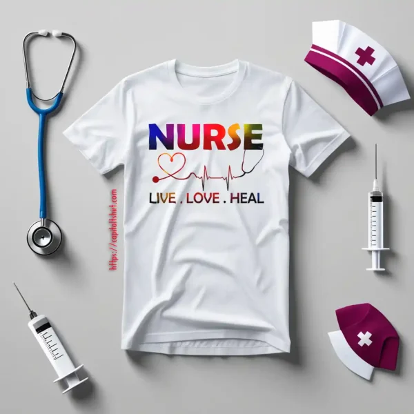 Heartbeat Nurse Live Love Heal For Nurse’s Day Shirt