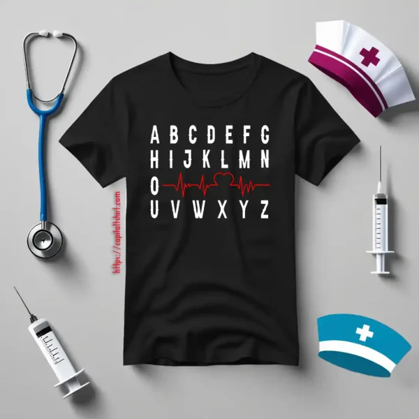 Heartbeats Nurse Gift Alphabet Pqrst Wave Nurse Shirt