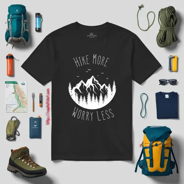 Hike More Worry Less For Mountain Hiking Lover Shirt