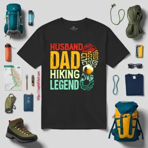 Hiker Husband Dad Hiking Legend Vintage Funny Outdoor Activities Shirt