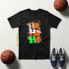 Ho Ho Ho Basketball With Santa Hat And Reindeer Horns For Christmas Shirt