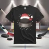 Hockey Christmas Shirt, Hockey Puck With Santa Hat Shirt