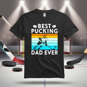 Hockey Dad Shirt, Vintage Best Pucking Dad Ever Shirt