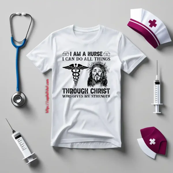 I Am A Nurse I Can Do All Things Through Christ Who Gives Me Strength Shirt