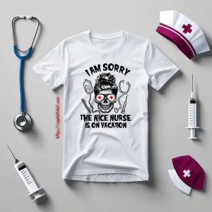 I Am Sorry The Nice Nurse Is On Vacation Skull V2 Shirt