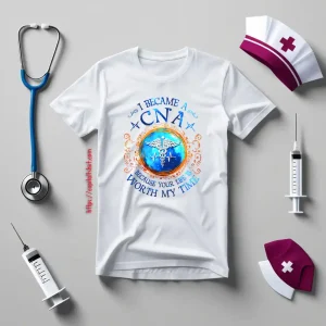 I Became A CNA Because Your Life Worth My Time Ceduceus Nurse Symbol And Heartbeat Shirt