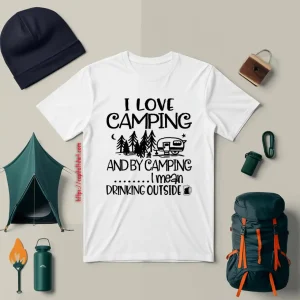 I Love Camping And By Camping I Mean Drinking Outside Shirt