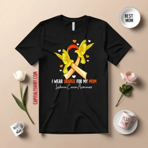 I Wear Orange For My Mom Leukemia Awareness V2 Shirt