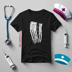 Icu Nurse American Flag Shirt