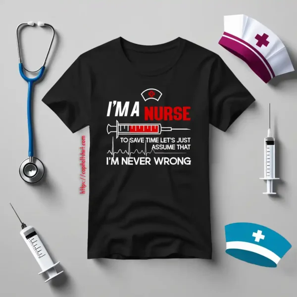 I’m A Nurse To Save Time Let’s Just Assume That I’m Never Wrong Shirt