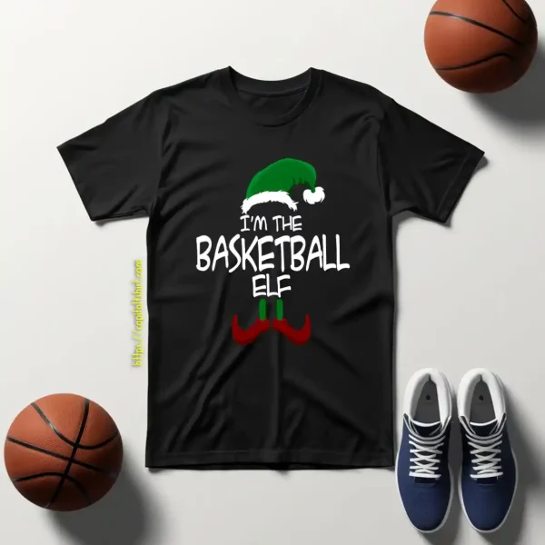 I’m The Basketball Elf Matching Family Group Christmas Party Pajama Shirt