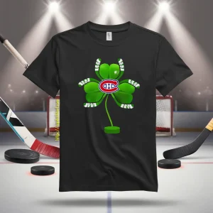 Irish St Patrick Day Shamrock Hockey Tree Montreal Canadien Shirt