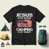 Jesus Is My Savior Camping Is My Therapy American Flag For Camp Lover Shirt