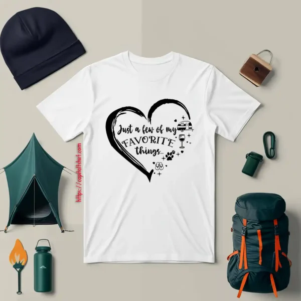 Just A Few Of My Favourite Things – Funny Camping Rv, Flip Flops, Wine And Shirt