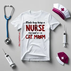 Kinda Busy Being A Nurse And A Cat Mom Shirt