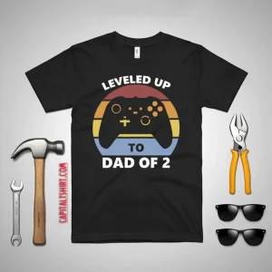 Leveled Up To Dad Of 2 Shirt