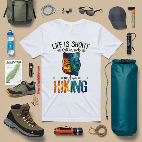 Life Is Short Call In Sick And Go Hiking Galaxy Design For Hiking Lover Shirt