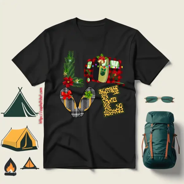 Love Camper Christmas Tree Campers Camping Rv Shirt