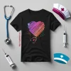 Lovely Stethoscope Heart Glitter Gift For Nurse Medical Student Shirt