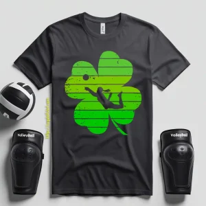 Lucky Shamrock Volleyball Player Happy St Shirt