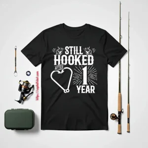 Married 1 Year Fishing Couple 1st Wedding Anniversary Shirt