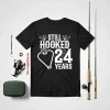 Married 24 Years Fishing Couple 24th Wedding Anniversary Shirt