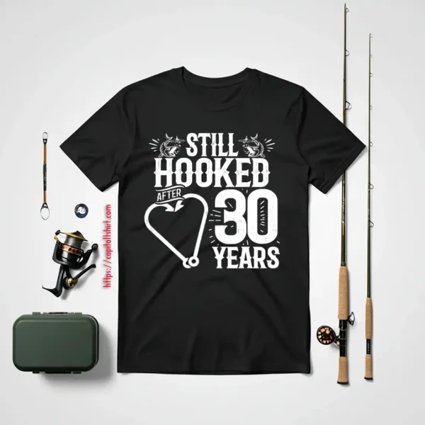 Married 30 Years Fishing Couple 30th Wedding Anniversary Shirt