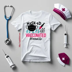 Masked And Vaccinated Nurselife Shirt