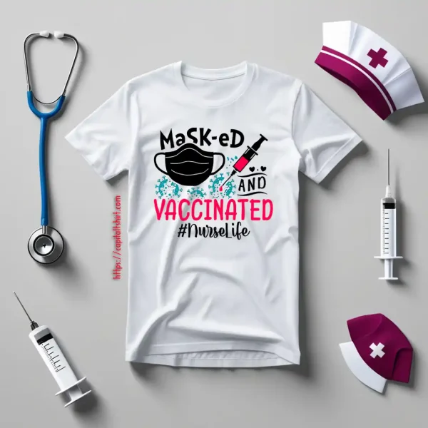 Masked And Vaccinated Nurselife Shirt