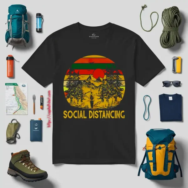 Mountain Hiking Social Distancing Vintage Shirt