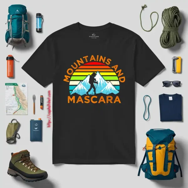 Mountains And Mascara Vintage Hiking Girl Shirt