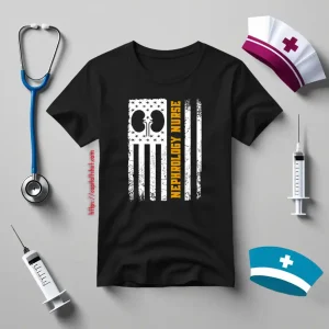 Nephrology Nurse American Flag Shirt