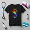 Nurse Cross And Feather Caduceus Shirt