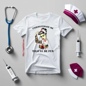 Nurse Flowers Tattoos Shirt, Underestimate Me That’ll Be Fun Shirt