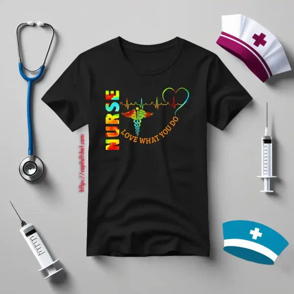 Nurse Love What You Do Caduceus Symbol Of Hermes Heartbeat Shirt