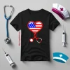 Nurse Stethoscope American Flag Gifts For Nurse Shirt