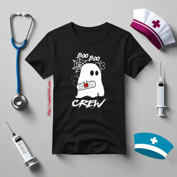 Paramedic Halloween Nurse Boo Boo Crew Shirt