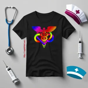 Rainbow Nurse Symbol And Infinity Sign Shirt