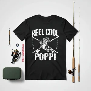 Reel Cool Poppi Fishing Father’s Day Grandpa Dad Shirt