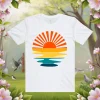 Retro Sunset Rays Wavy Shirt