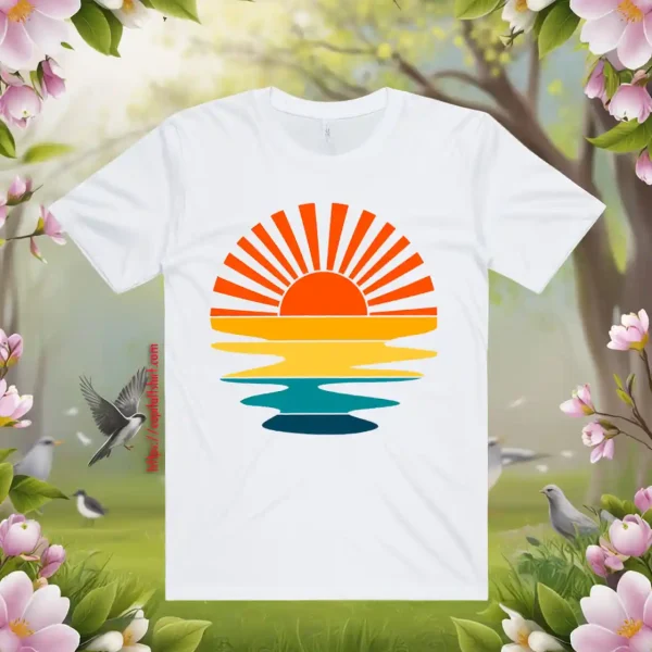 Retro Sunset Rays Wavy Shirt