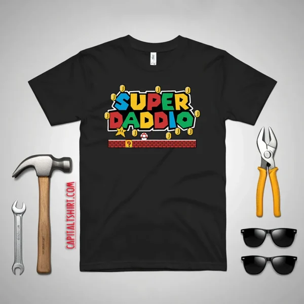 SUPER DADDIO Gamer Dad Gift Shirt