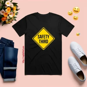 Safety Third Road Sign Joke Shirt