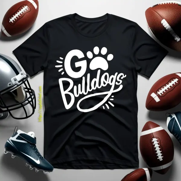 School Spirit Football Shirt, Go Bulldogs Shirt